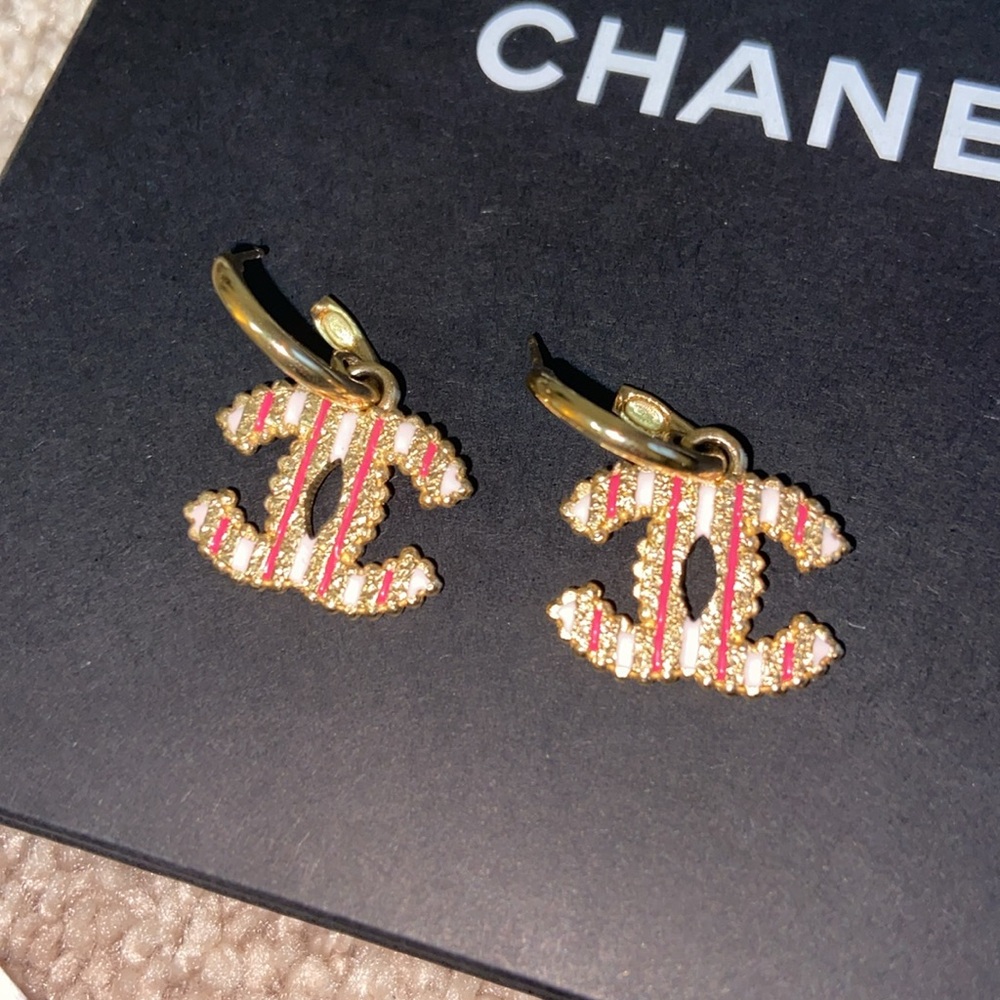 Authentic Chanel CC earrings